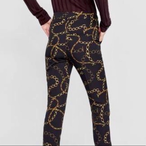 Zara Gold Chain Printed Pants - Picture 2 of 11
